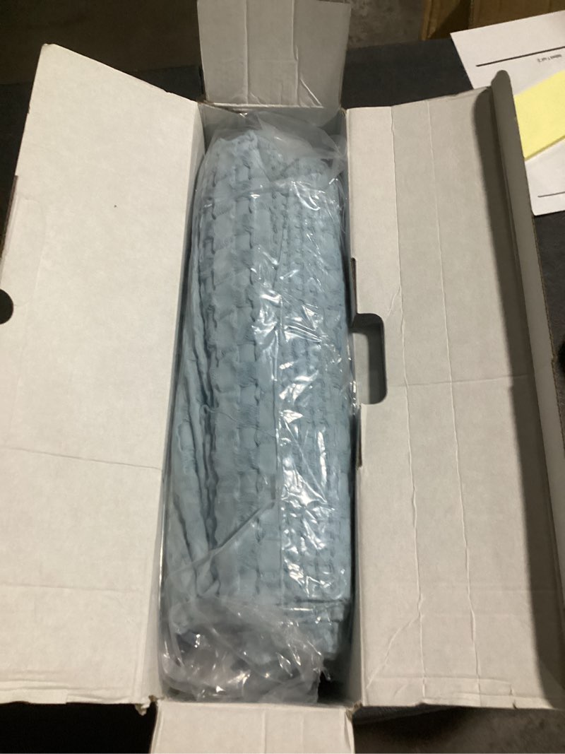 Condition photo showing New/Like New for phf 100% cotton waffle weave blanket queen size for bed, soft lightweight & breathable for spring and summer, all-season comfort, luxury aesthetic blanket for home decor, 90"x90", sky blue queen(90"x90") sky blue