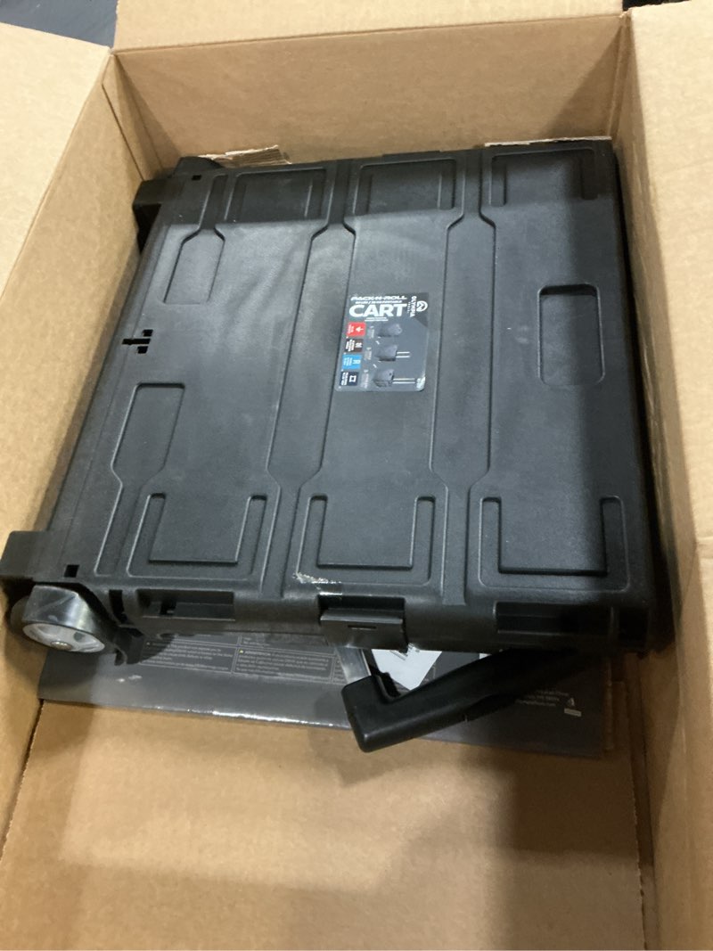 Condition photo showing As Is for olympia tools 85-010 grand pack-n-roll portable tools carrier with telescopic handle, 80 lb. load capacity, black