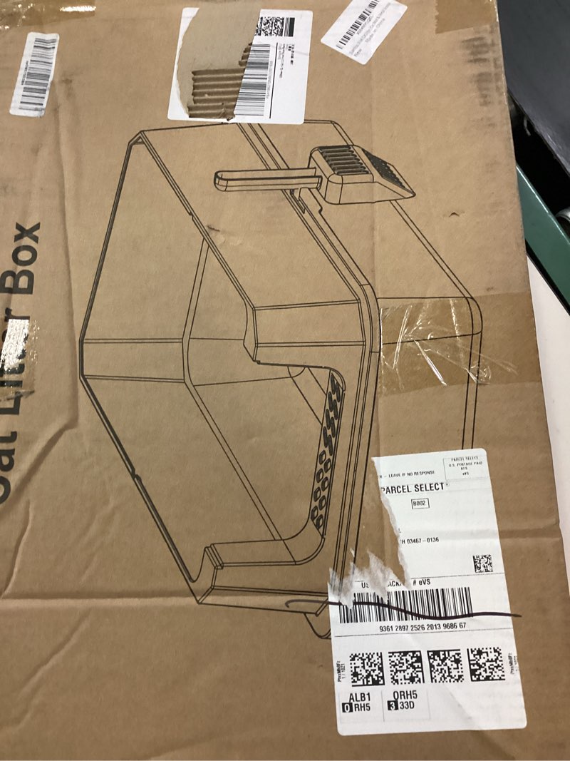 Condition photo showing New/Like New for stainless steel litter box, extra large litter boxes for big cats, xlarge metal cat litter box with lid, anti-urine leakage xl box with high sides, easy clean, non-sticky, scoop included