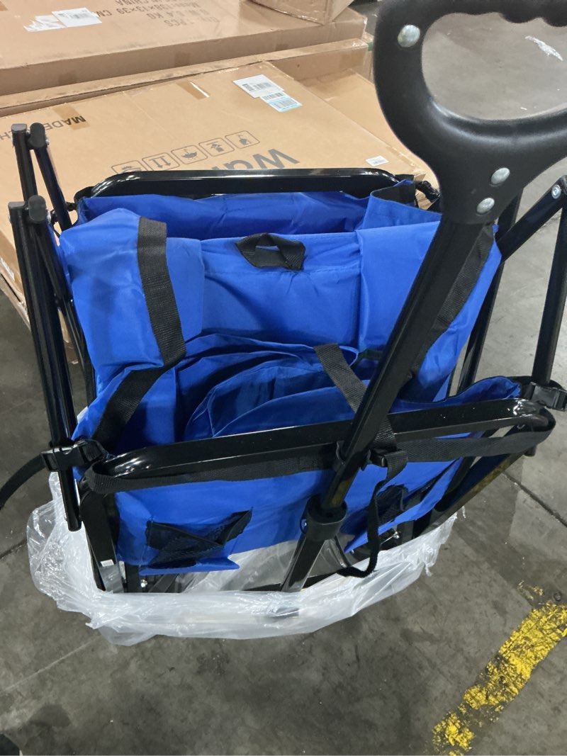 Condition photo showing Good Condition for Amazon Basics Collapsible Heavy Duty Utility Wagon for Outdoor Sports, Camping, Garden, and Shopping, Versatile, Easy to Store, 265 Pounds Capacity, 27.6 x 40.9 x 20 inches, Blue