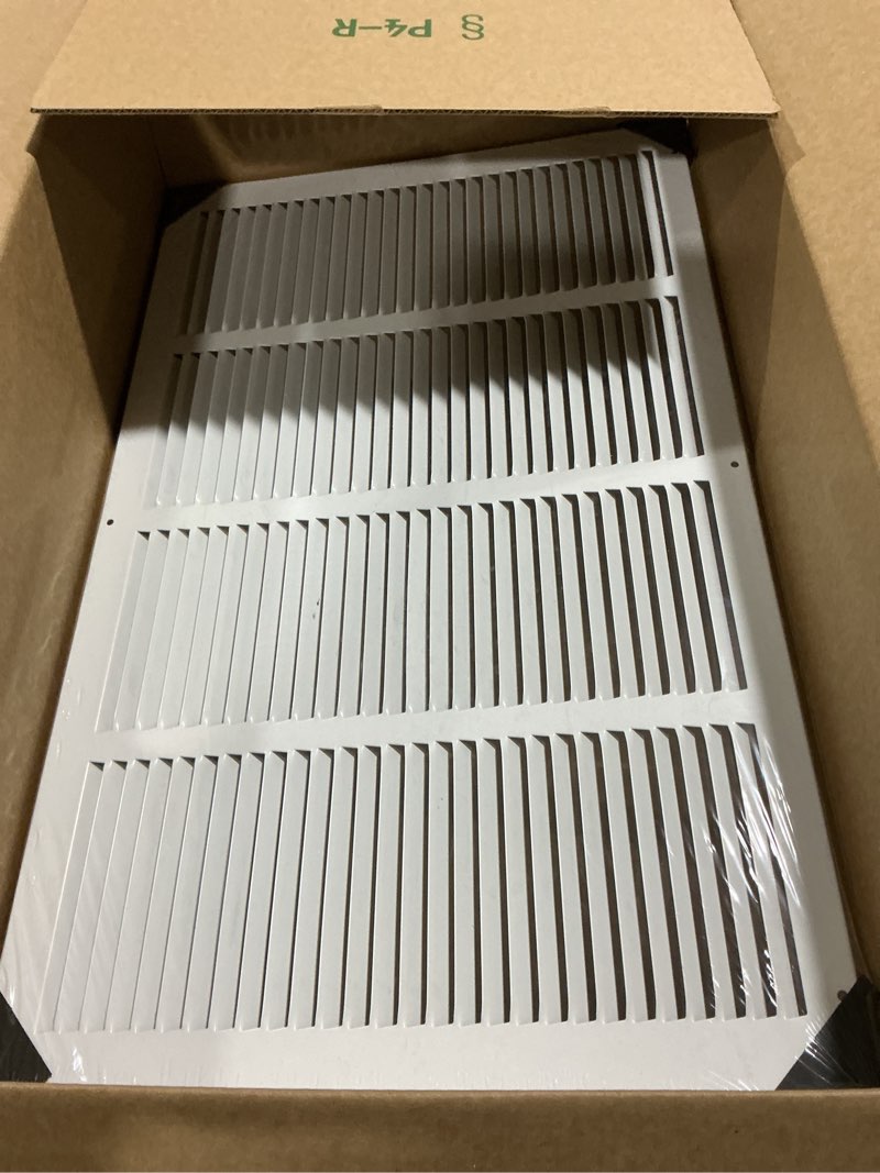 Condition photo showing Good Condition for Fits 24x14 Duct Opening | Steel Return Air Grille by Handua | Vent Cover Grill for Sidewall and Ceiling | White | HVAC Cold Air Intake Grille | Outer Dimensions: 25.75"W X 15.75" 1 24"W x 14"H [Duct Opening]