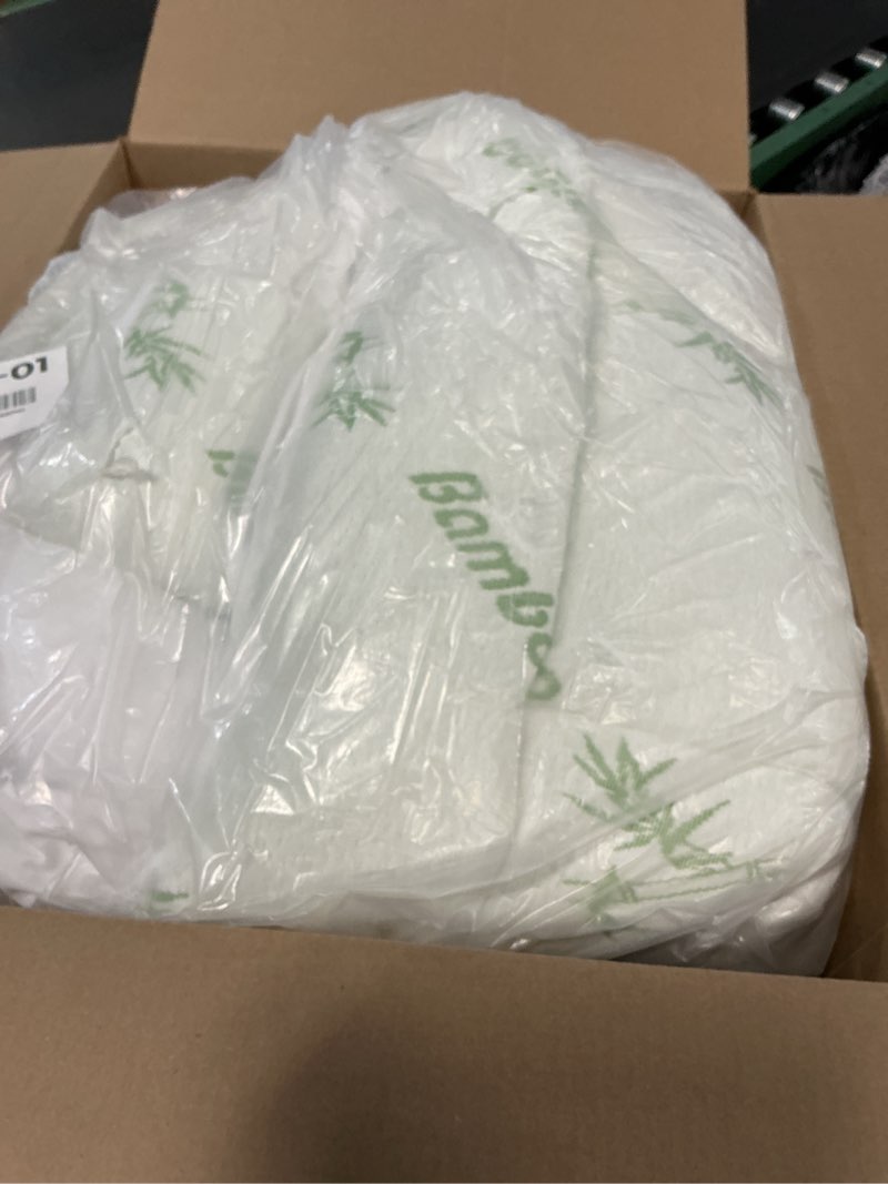 Condition photo showing Good Condition for ultra soft queen size mattress topper - viscose made from bamboo pillow top mattress pad for back pain relief - naturally cooling for hot sleepers, green green queen