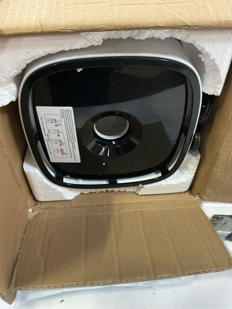Condition photo showing As Is for 15l/4gal humidifier large room, 600ml/h misting, 1200ft² coverage, auto humidity control, 72h runtime, top fill, aroma diffuser, sleep mode, 12h timer, auto shutoff protection white