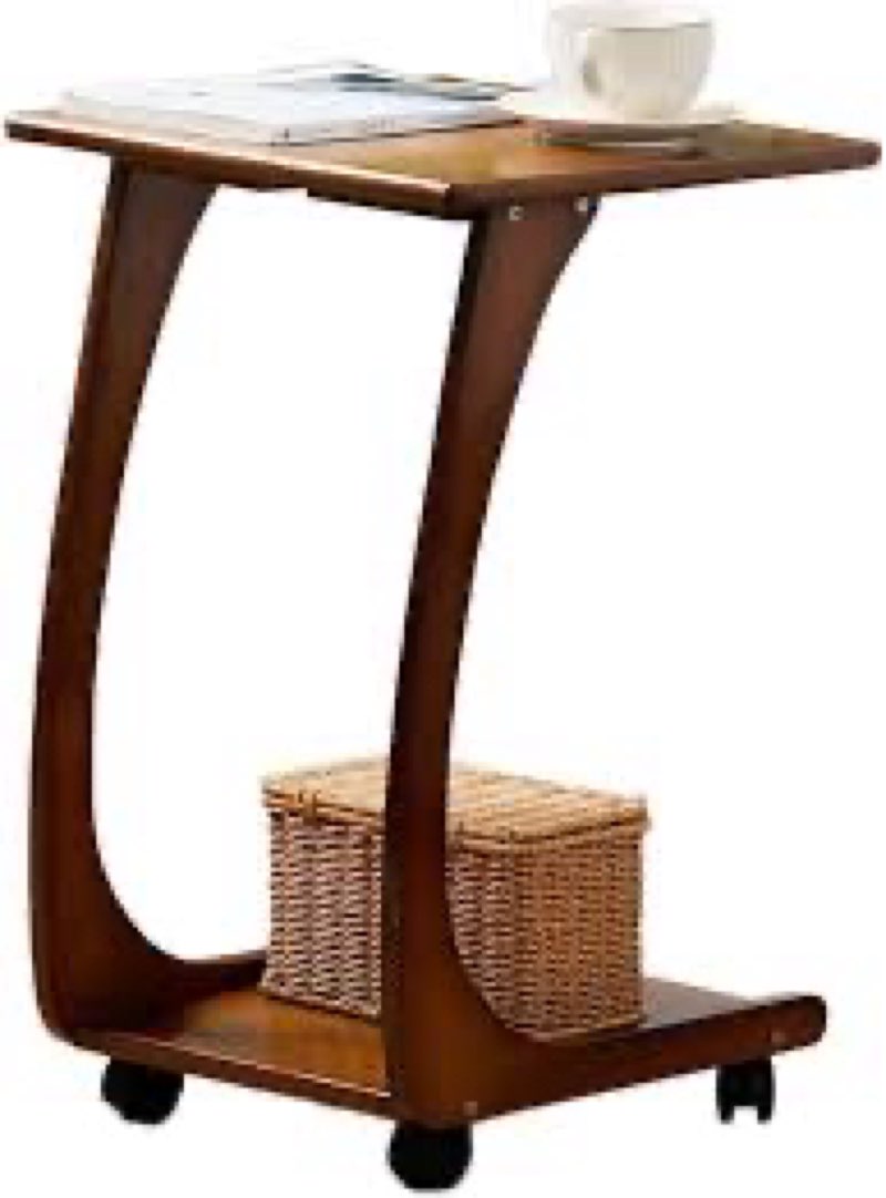 Side Table with Wheels for Couch, Rolling Side Table for Living Room, Small End Table with Wheels,Me