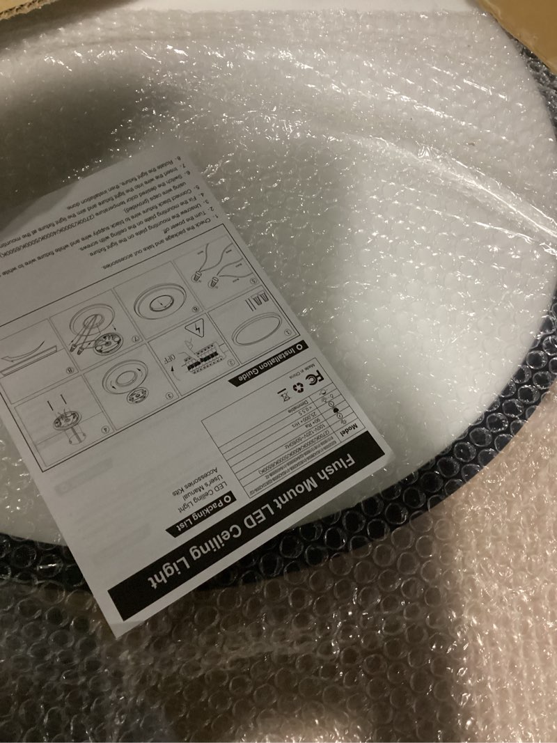 Condition photo showing Good Condition for (similar to)  led flush mount ceiling light, 24w ultra thin round white 3000k/4000k/6500k 3 color temperatures adjusted 12 inch modern ceiling lights for bedroom bathroom kitchen (4) white 12inch-4 packp