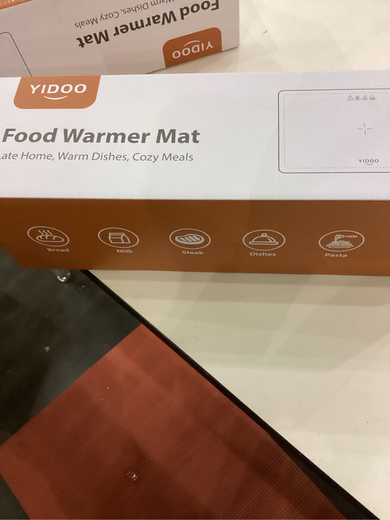 Condition photo showing New/Like New for Premium Electric Warming Tray for Food - 5 Temp & 4H Timer, Anti-Scald Silicone Portable Food warmer Mat, Safety Lock, Roll-Up Design - Food Warming Mats for Countertop & Buffet Party Gathering L Baby Blue