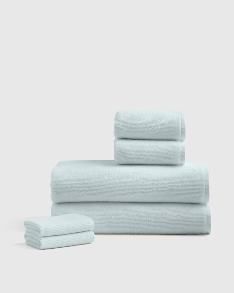 quince turkish ribbed quick dry bath sheet bundle mist