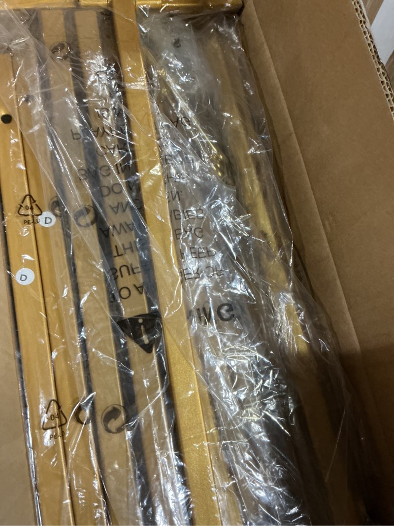 Condition photo showing Good Condition for 2 Pack Gold Easel Stand for Sign,Adjustable Easel Dispaly Stand, Metal Large Floor Standing Easels for Pictures,Wedding Poster Stands for Baby Showers,Birthday Parties 2 set