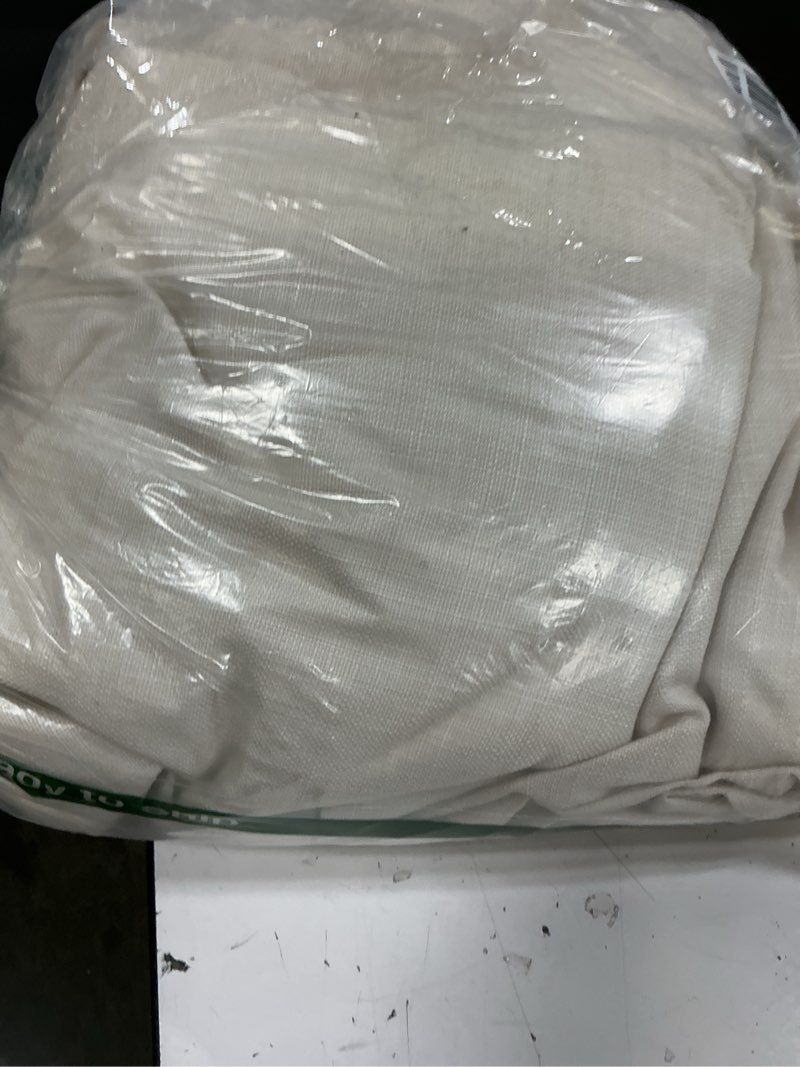 Condition photo showing Good Condition for 70 inch extra wide pinch pleated curtains 84 inches long 2 panels set for living room, cream memory 