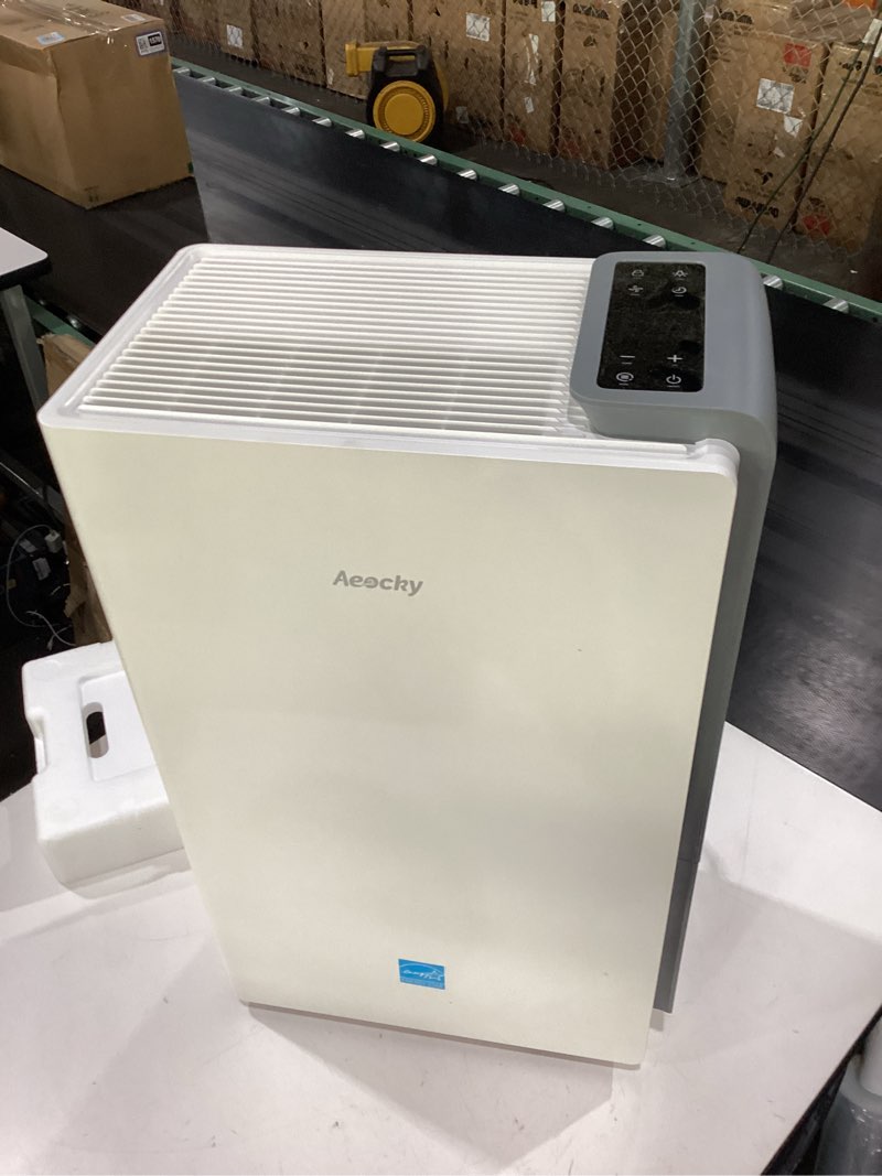 Condition photo showing Good Condition for **not tested**  aeocky 4500 sq.ft energy star most efficient 2025 dehumidifier, max 80 pint/day smart compressor dehumidifier with drain hose, intelligent humidistat,for basement,bedroom,home,bathroom 80 pints - 4500 sq.ft
