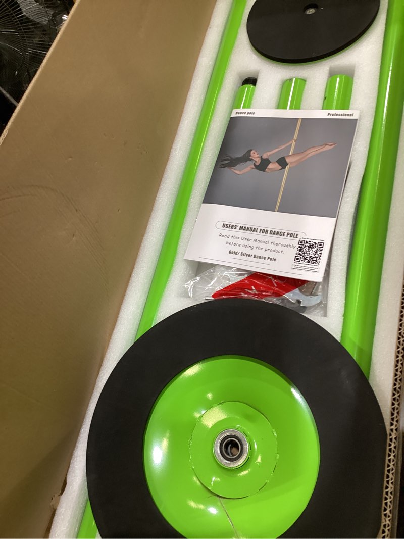 Condition photo showing New/Like New for prior fitness permanent fixed dance pole kit, professional 45mm spinning & static dancing pole heavy-duty steel pole dance for home, adjustable height excellent for home exercise studio club gym green
