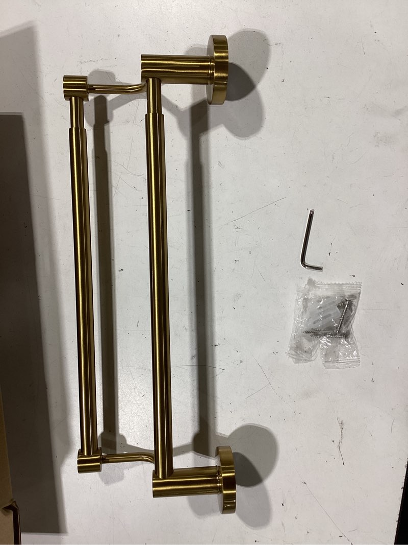 Condition photo showing Good Condition for besy adjustable 16-26 inches double bath towel bar for bathroom sus304 stainless steel towel holder, hotel style wall mount with screws hand towel bar?towel rack rod hanger, brushed gold finish