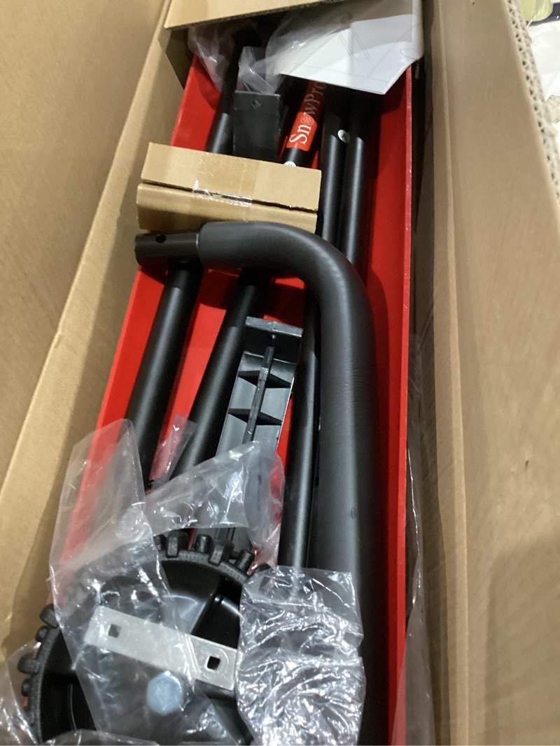 Condition photo showing Good Condition for 38 Inch Snow Shovel for Driveway, Brewin SnowPro Bi-Direction Heavy Duty Snow Pusher with Wheels and Angled Blade for Efficient Snow Removal, Back Saver Snow Plow for Doorway Sidewalk
