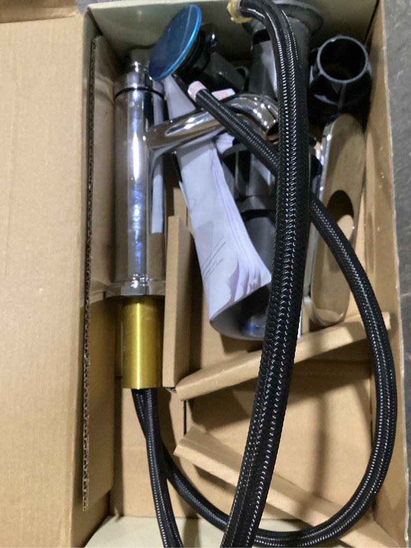 Condition photo showing Good Condition for (possibly missing parts)allen + roth townley polished chrome single hole 1-handle watersense mid-arc residential handle