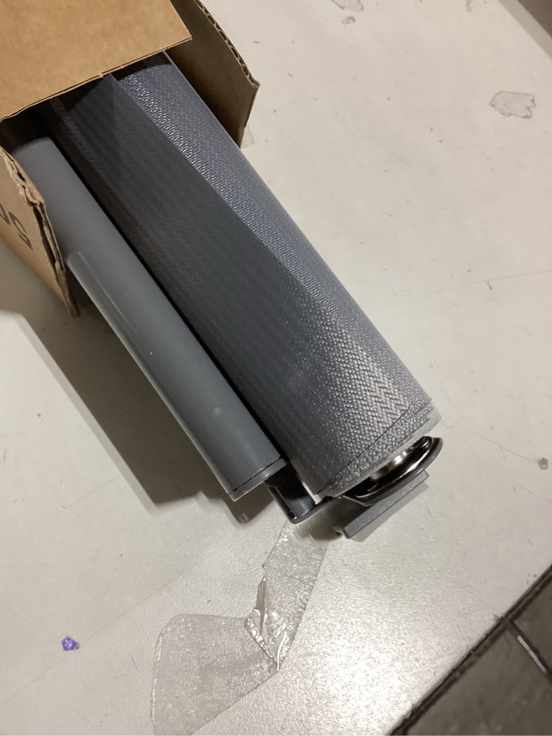 Condition photo showing As Is for LazBlinds Cordless Zebra Blinds for Windows, Free-Stop Roller Windows Shades with Cassette, Light Filtering Dual Layer Sheer Shades for Home and Office, 45" W x 72" H, Grey - Linen