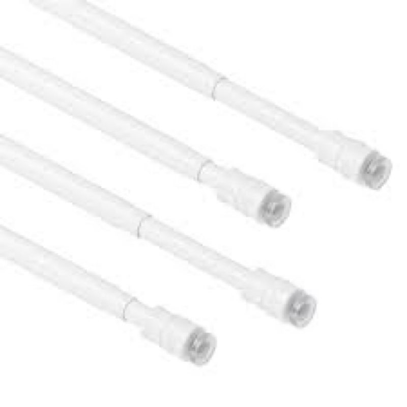 TYRON 1Pc Thin Spring Tension Rod 28 to 45 Inches, 3/8 in. Diameter, Adjustable Skinny Tiny Tension Curtain Rod No Drill, Window Sash Tension Rods (White)