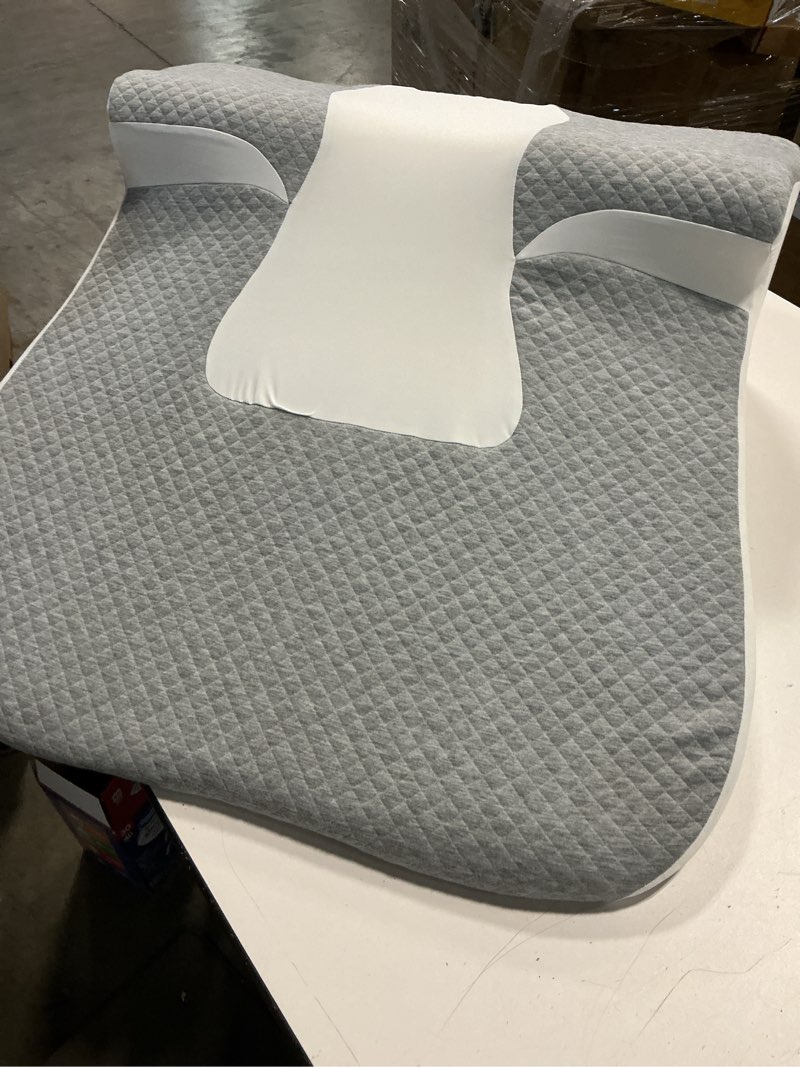 Condition photo showing Good Condition for bed wedge pillow for sleep apnea, acid reflux & snoring relief - post-surgery recovery pillow with ergonomic 3-in-1 certified memory foam for back, neck & head support gray & white