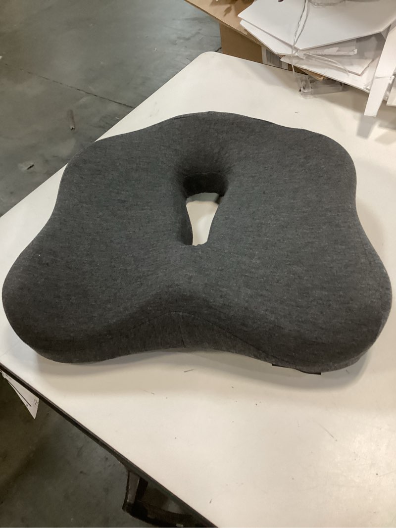 Condition photo showing Good Condition for Memory Foam Seat Chair Cushion for Relieves Back Sciatica Pain Tailbone Pain Coccyx Degenerating Disc Orthopedic Osteoarthritis Prostate Cushion Low Back Pain Cushion Hip Shaping (Dark Gray)
