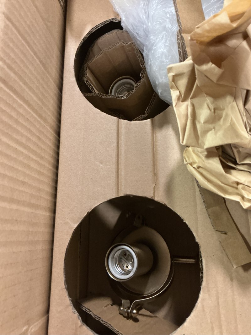 Condition photo showing As Is for Kichler, Brinley 24" 3 Light Vanity Light with Clear Glass in Champagne Bronze for Bathroom and Powder Room, (24" W x 10.25" H), 45689CPZ Champagne Bronze 24"