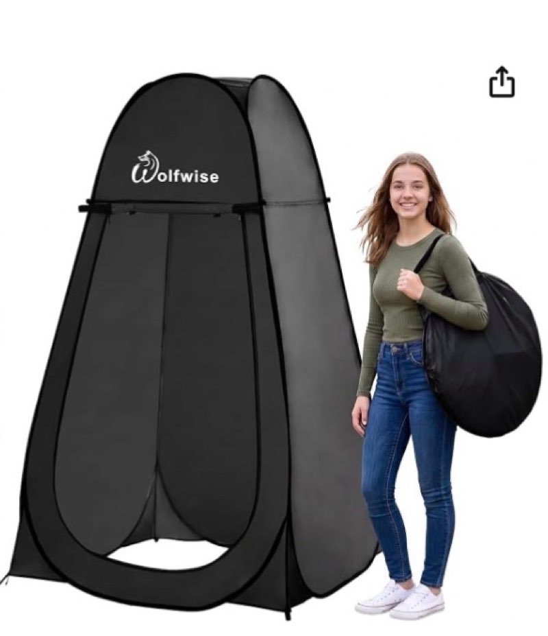 wolfwise pop up shower tent for camping essentials, portable instant changing tent with ventilation 