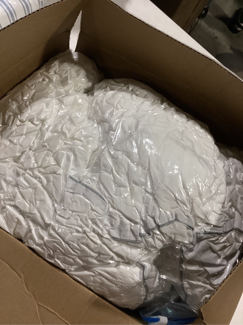 Condition photo showing As Is for decroom 3 inch memory foam mattress topper full for back pain relief, filled with breathable memory foam pillow topper soft fluffy supportive bed mattress pad, 75x54x3 in full white