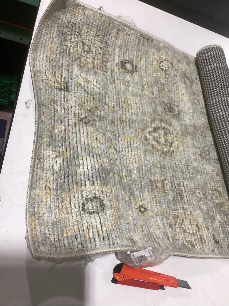 Condition photo showing As Is for becki owens x surya margaret area rug, 2'7" x 7'3", taupe/brown
