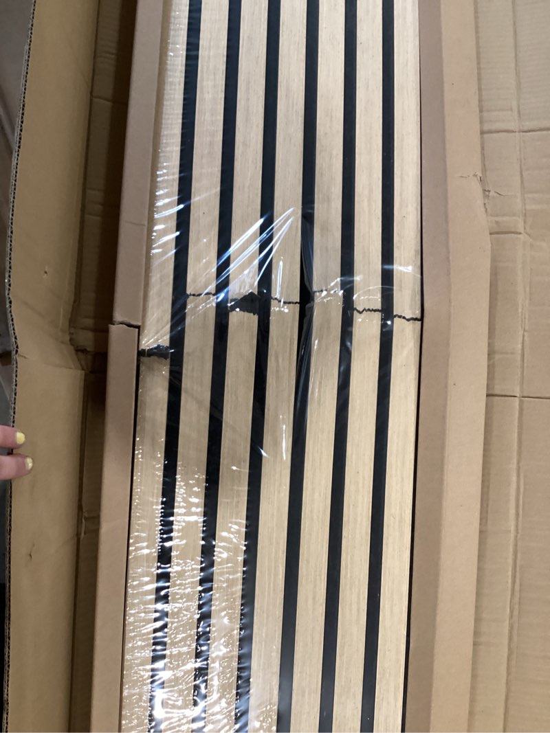 Condition photo showing Good Condition for 2-pack wood panels for wall - acoustic wood slat wall panels, soundproof wooden paneling for interior decor