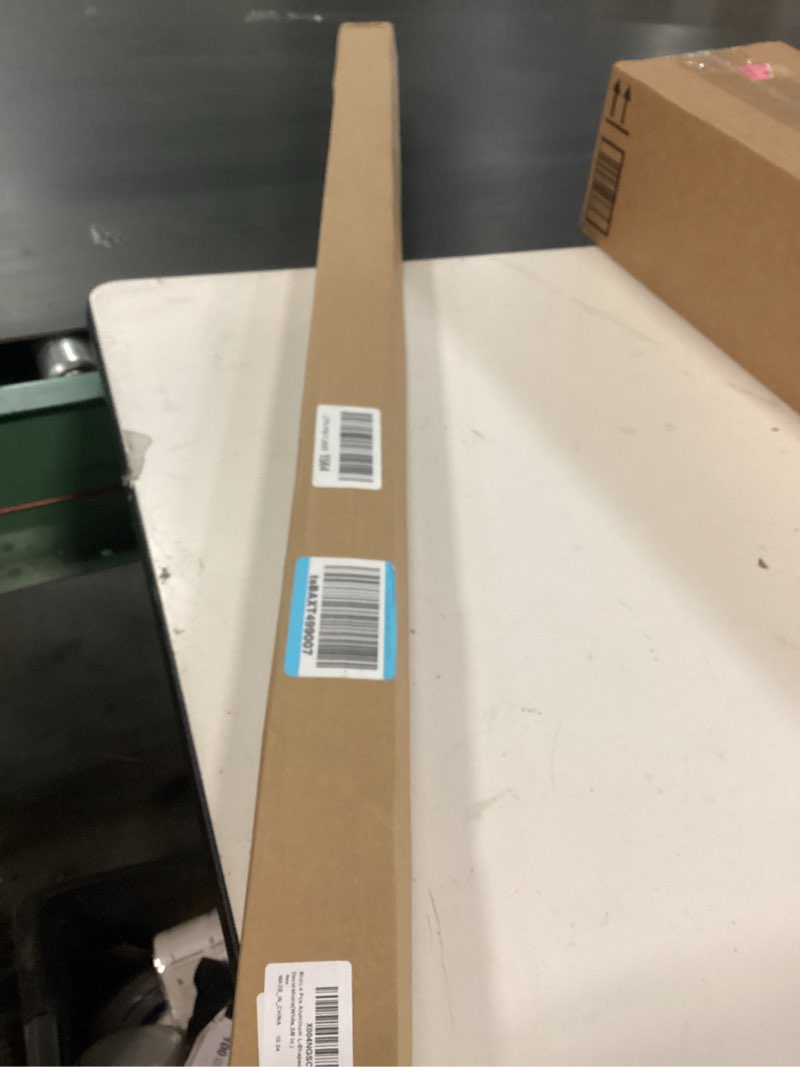 Condition photo showing New/Like New for Blulu 4 Pcs Aluminum L-Shaped Tile Edging Trim 49-1/4 in. Metal Tile Edging Trim Wall Corner Guard Protector with 90° Angle for Outer Corners Kitchen Countertops Decorations(White,3/8 in.) White 3/8 In