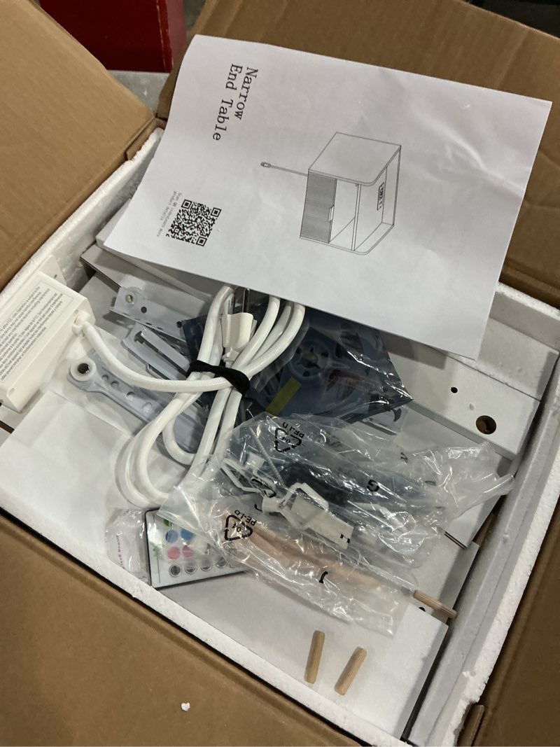 Condition photo showing Good Condition for white floating nightstand with charging station and led lights (white)