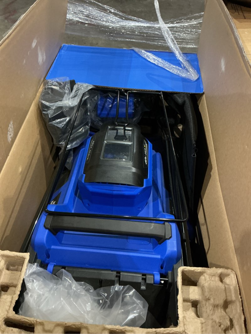 Condition photo showing As Is for kobalt 40-volt 21-in brushless battery push lawn mower 6 ah (battery and charger included)