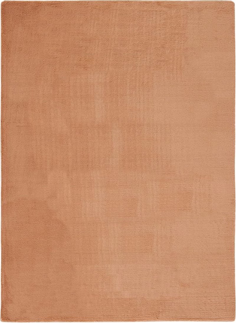 SAFAVIEH Washable Rug Faux Rabbit Fur Shag Collection - 6' x 9', Brown, Slip Resistant & Easy Cleaning, Ideal for Living Room, Bedroom, Kids Playroom, Nursery, Dining Space (FRF500T)