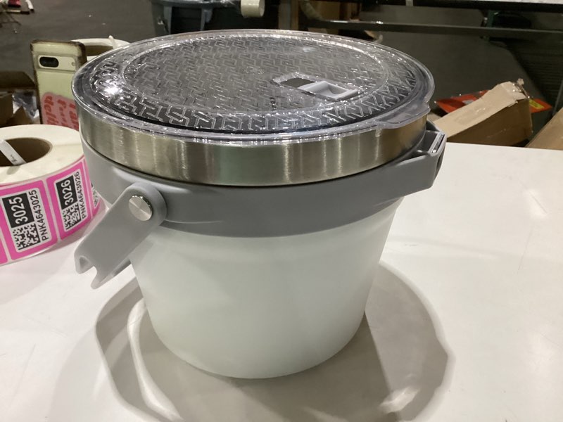 Condition photo showing Good Condition for coktik 7l vacuum insulated ice bucket with lid and scoop& tongs?large capacity stainless steel beverage bucket for cocktail, champagne, wine, beer?large parties?milk white suit?