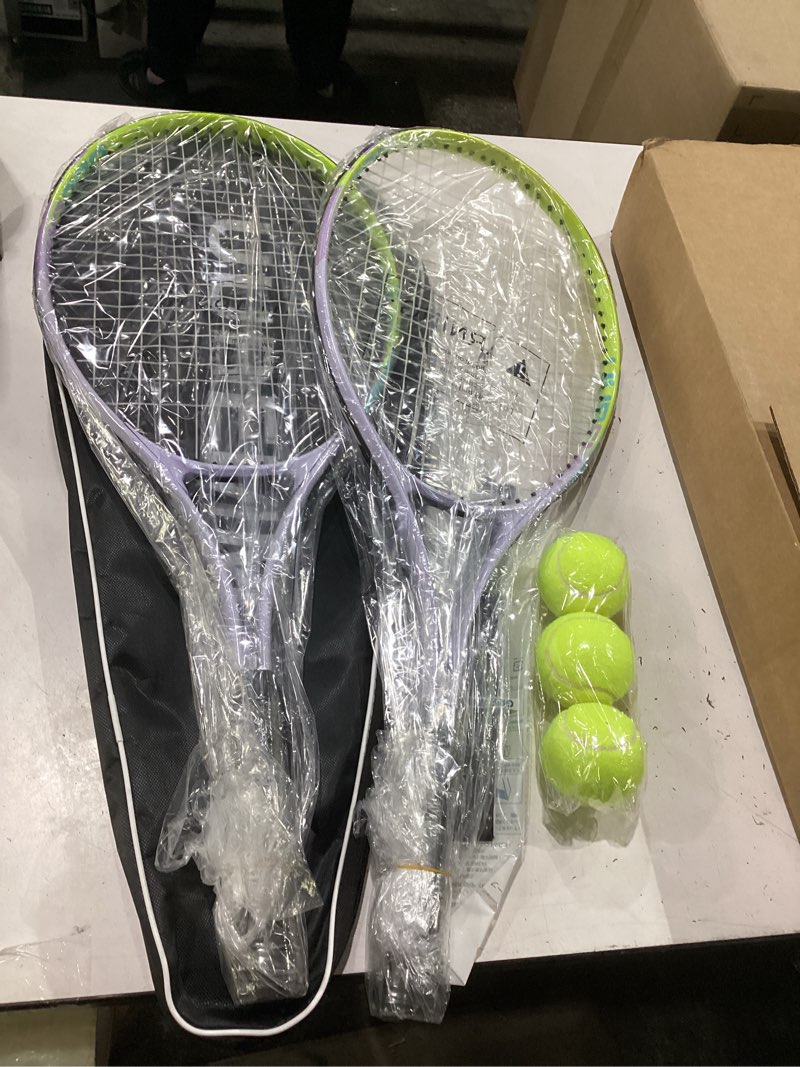 Condition photo showing New/Like New for uubemm tennis rackets 2 players recreational for adult,lightweight tennis racquets for beginner student training,tennis racket set with carrying cover bag,grip tapes,tennis balls