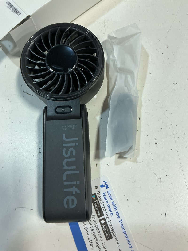 Condition photo showing Good Condition for jisulife handheld fan life7 – ultimate flexibility: wide & strong airflow, 19.5h max cooling, 5000mah rechargeable, 5-speed, led display, 3 in 1 portable fan for travel, concerts, sports events(black)