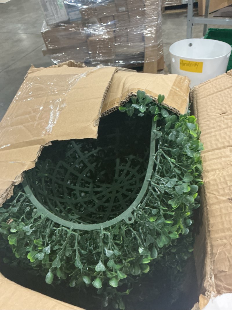 Condition photo showing Good Condition for hotop artificial plant topiary ball 4 layers garden spheres boxwood balls artificial topiaries spheres decorative plants for backyard, balcony, garden, indoor outdoor decor(8 pcs,5 inches) 8 green 5 inches