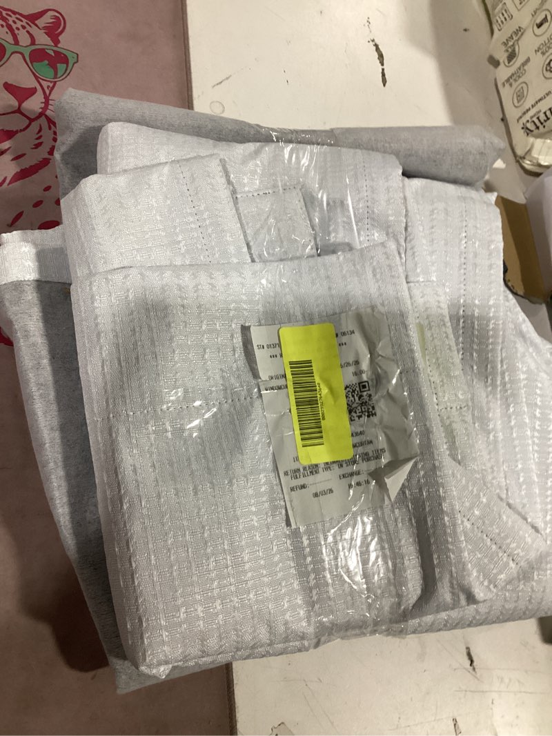 Condition photo showing Good Condition for (no rings )100% blackout curtains light grey linen curtains for bedroom grommet thermal insulated room darkening drapes (2 panels,(pack of 2) light grey