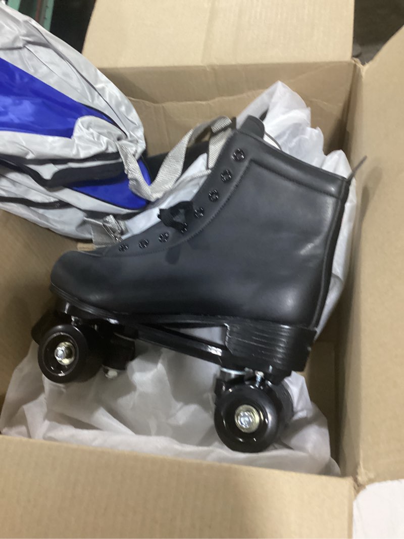 Condition photo showing Good Condition for XUDREZ Roller Skate Shoes for Women Men PU Leather High-top Double-Row Roller Skates for Beginner, Professional Indoor Outdoor Roller Skates with Shoes Bag
