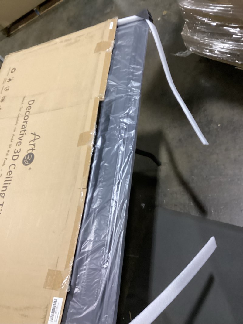 Condition photo showing New/Like New for art3d 12-pack drop ceiling tiles 2x4 ft, pvc decorative ceiling covering panels for basement kitchen bathroom, 24x48 inch, cover 96 sq. ft, smooth black smooth black 24x48 inch