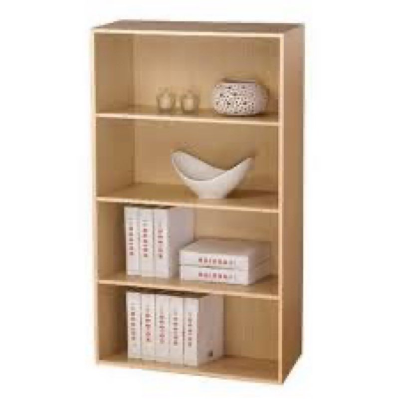 lkeiyay 4-tier wooden open bookcase with seamless fit wall,space saving modern display bookshelf wit