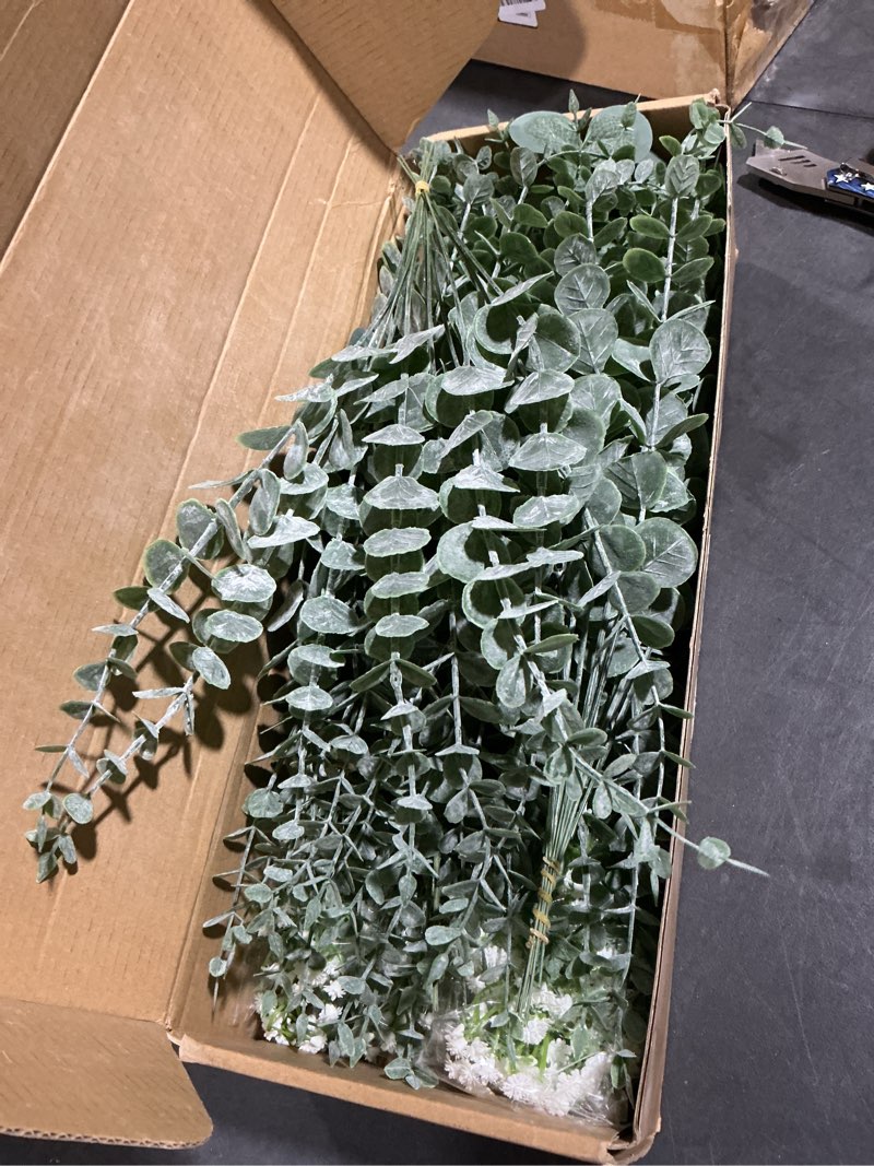 Condition photo showing New/Like New for 150Pcs 5 Kind Mixed Greenery Eucalyptus Stems Bulk for Wedding Decor, Babies Breath Flowers Artificial & Greenery for Centerpieces DIY Bouquets Vases Table Home Decor