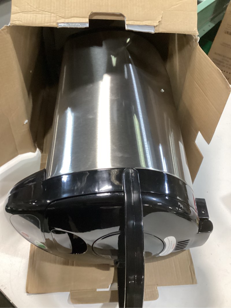 Condition photo showing As Is for NutriChef 5.2 Qt Electric Water Kettle, Portable, Quick Heating, 5 Liter Digital Kettle with 5 Temperature Settings, Safety Lock, Stainless Steel, 3 Dispensing Options, 8.46" x 11.2" x 16.5" 5.3 Quarts