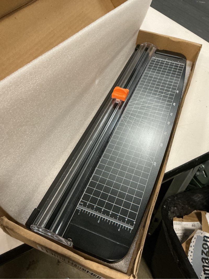 Condition photo showing Good Condition for patikil paper cutter a3 stack portable paper trimmer, 18" length, 10-sheet capacity, transparent guide ruler, photo vinyl paper cardstock slicer cutter for office, home