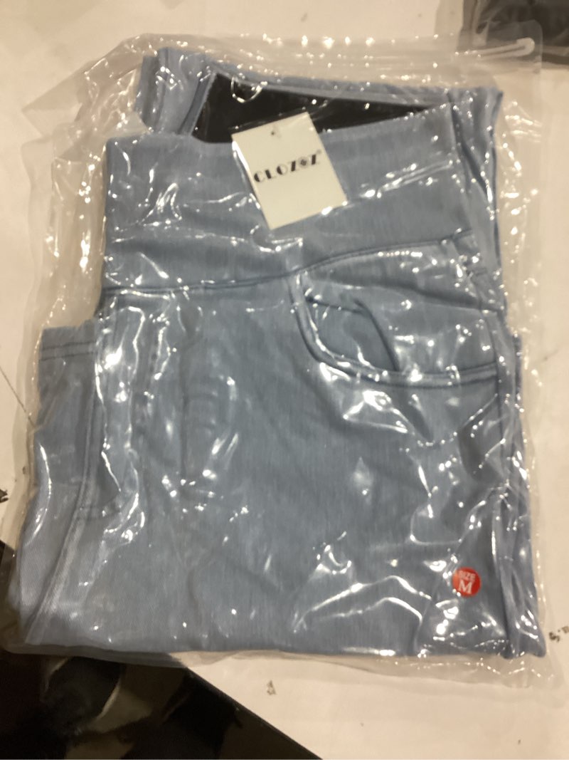 Condition photo showing New/Like New for CLOZOZ High Waisted Flare Jeans for Women Stretchy Pull On 70s Bell Bottom Jean Pants Trendy Fashion Fitted Pant with Pockets 31\" Inseam Large Medium Blue