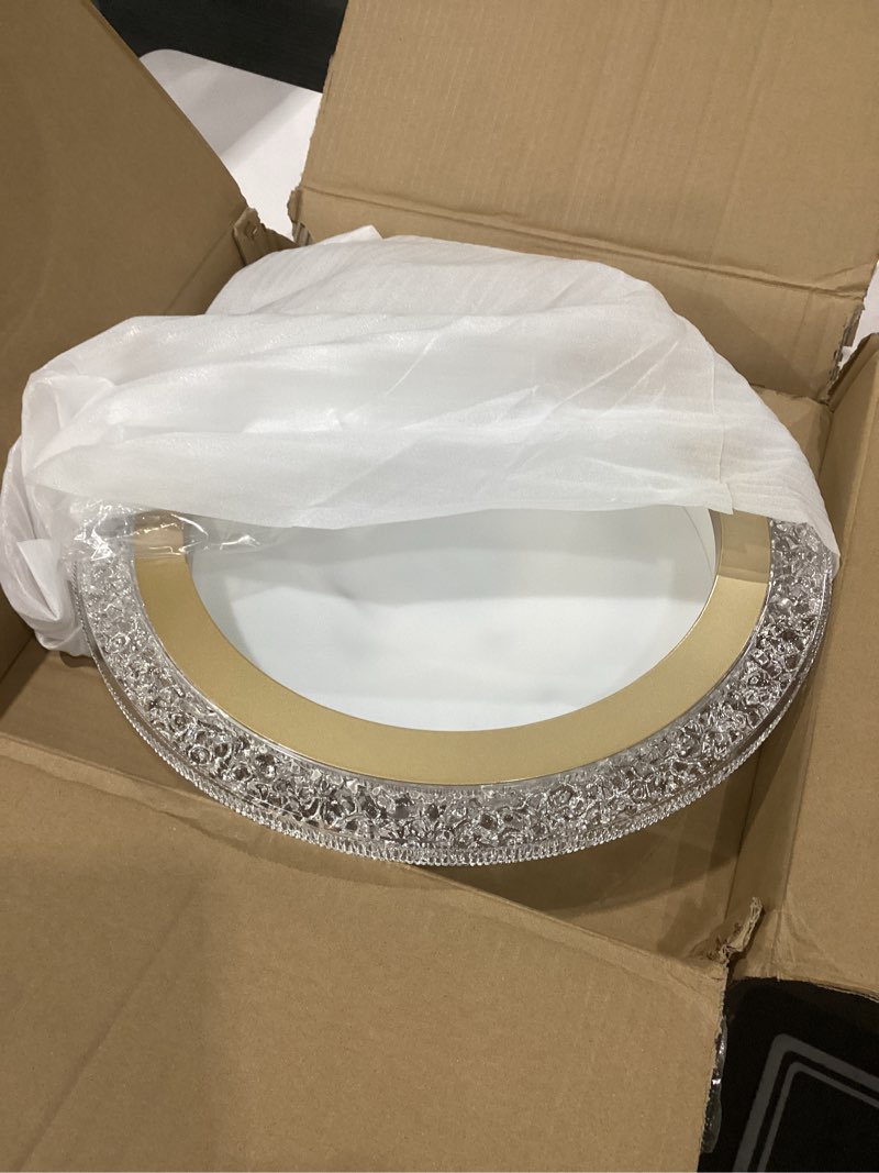Condition photo showing Good Condition for UOFUS 32W Gold LED Flush Mount Ceiling Light 15.7inch Modern Round Ceiling Light Fixture 3000K-6000K Super Bright Circle Ceiling Lamp for Bedroom Kitchen Bathroom Entryway Hallway Stairwell Gold 15.74inch