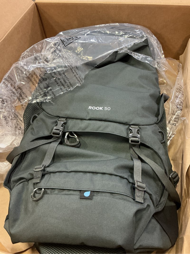 Condition photo showing Good Condition for osprey rook 50l men's backpacking backpack, dark charcoal/silver lining 50l dark charcoal/silver lining