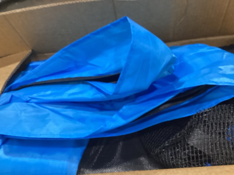 Condition photo showing New/Like New for 55" Trampoline for Kids with Enclosure, 440lbs Capacity Indoor & Outdoor Toddler Trampoline with Adjustable Gymnastics Bar & Toys, for Boys & Girls Blue