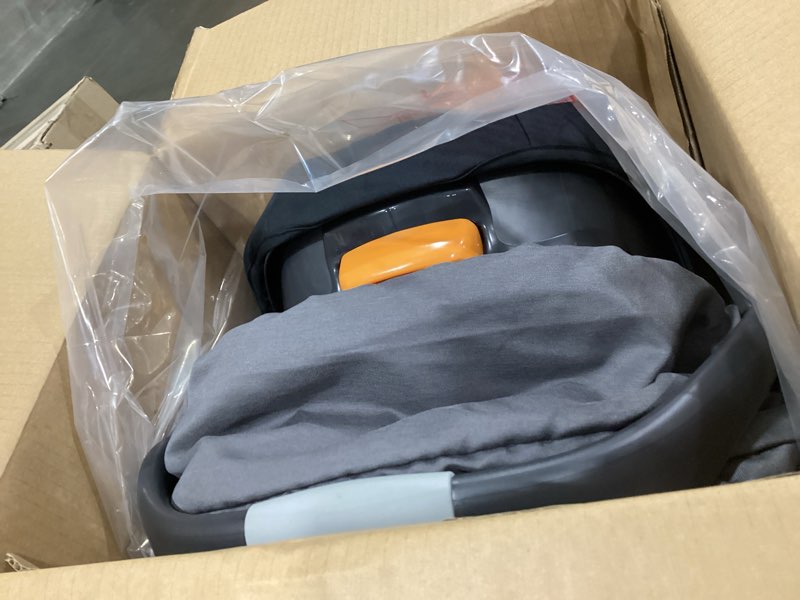 Condition photo showing As Is for chicco keyfit max cleartex infant car seat and base, rear-facing seat for infants 4-30 lbs., infant head and body support, compatible with chicco strollers, baby travel gear, legend/black legend/black keyfit max cleartex