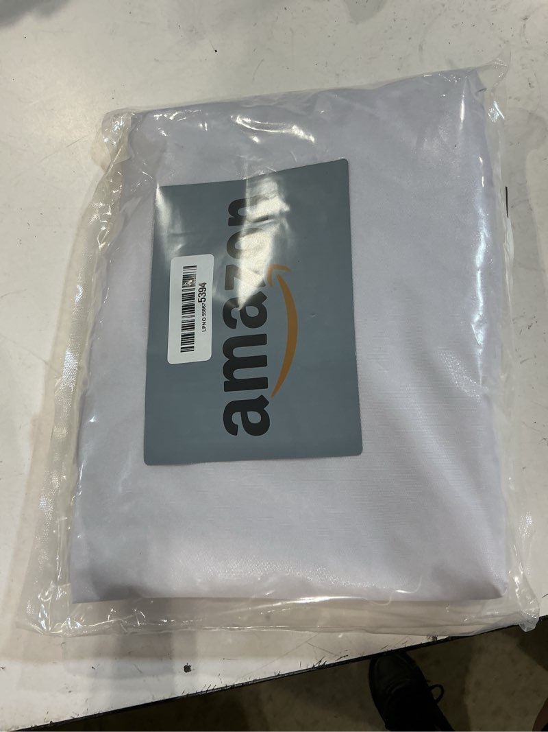 Condition photo showing Good Condition for smiry round picnic tablecloth, waterproof elastic fitted table covers for 42" - 50" tables, wipeable flannel backed vinyl tablecloths for camping, indoor, outdoor, white white for up to 42"-50" round