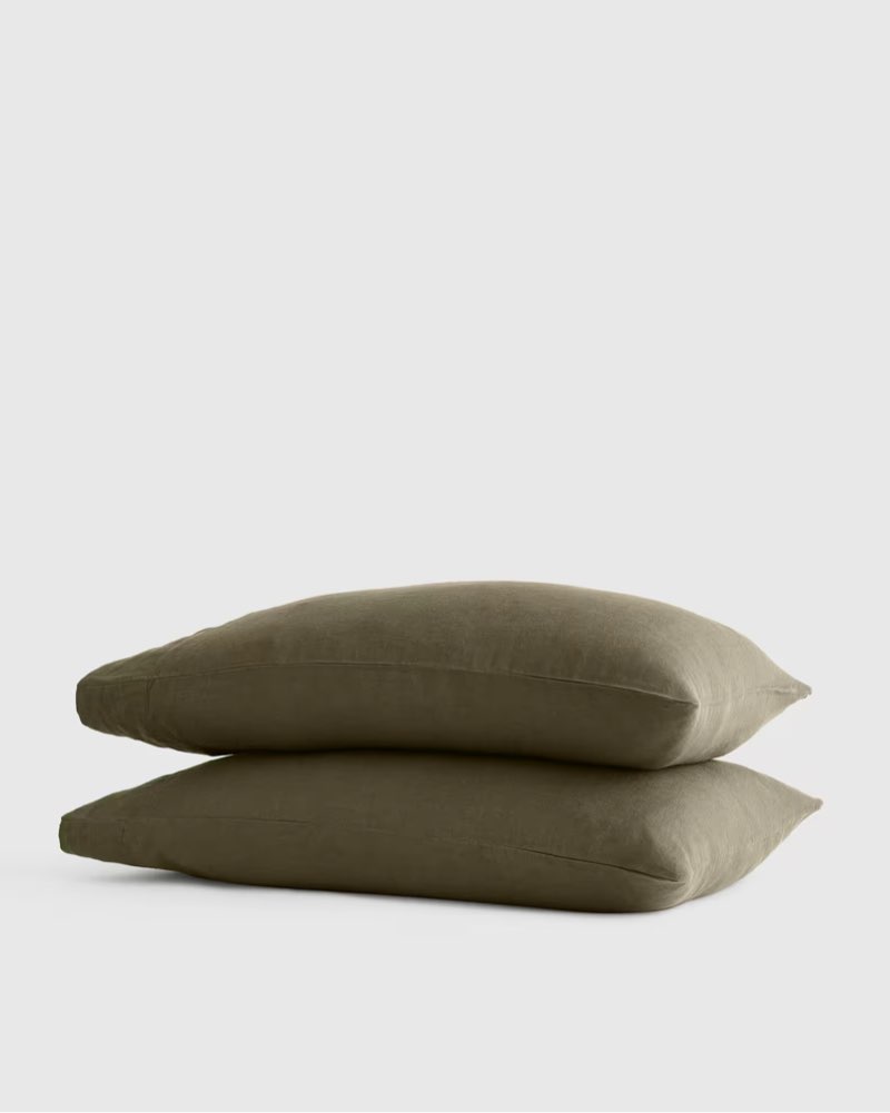 european linen pillowcase set standard  dusty olive