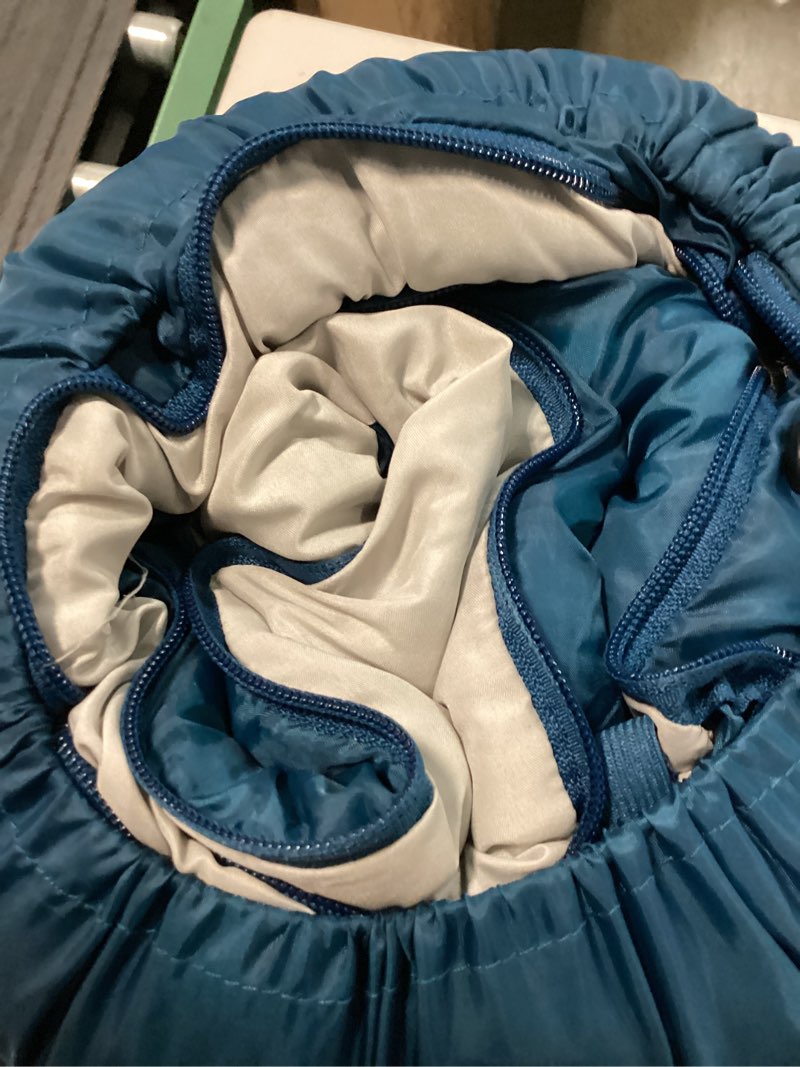 Condition photo showing Good Condition for ozark trail 35-degree cool weather rectangular sleeping bag  blue  33 x77